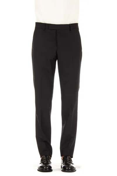 Lardini Black Tailored Trousers In Wool-mohair Blend