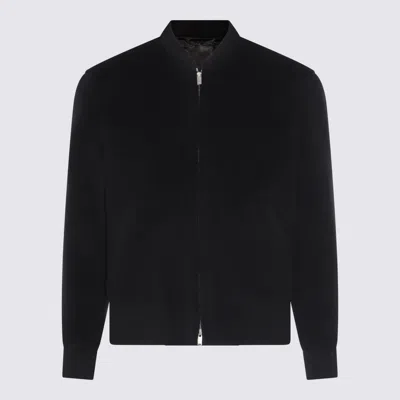 LARDINI BLACK WOOL CASUAL JACKET