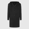 Lardini Hooded Button-down Coat In Black