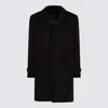 Lardini 5-button Trench Coat In Black Wool In Black