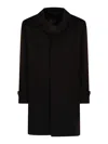 Lardini 5-button Trench Coat In Black Wool In Negro