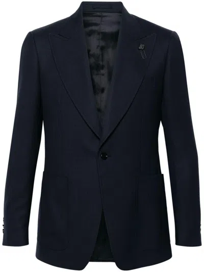 Lardini Black Wool Single-breasted Jacket For Men