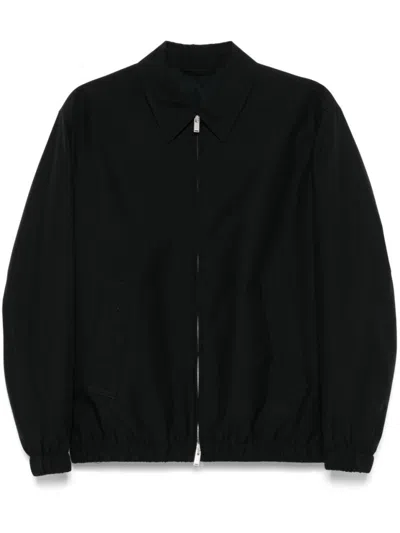 Lardini Black Zip-up Sweater With Classic Collar