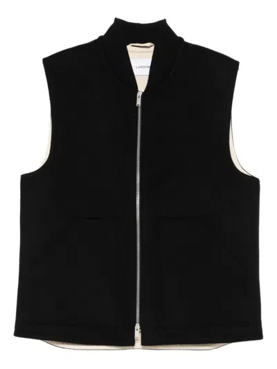 LARDINI BLACK ZIP UP VEST