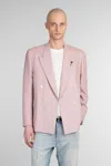 Lardini Blazer In Rose-pink Wool In Pink