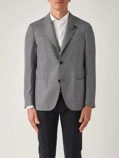 Lardini Blazer 2 Bottoni Blazer In Bianco-blu