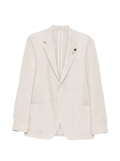 LARDINI Blazer beige con patch pockets LARDINI