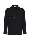 Lardini Buttonedd Wool Shirt Jacket In Black