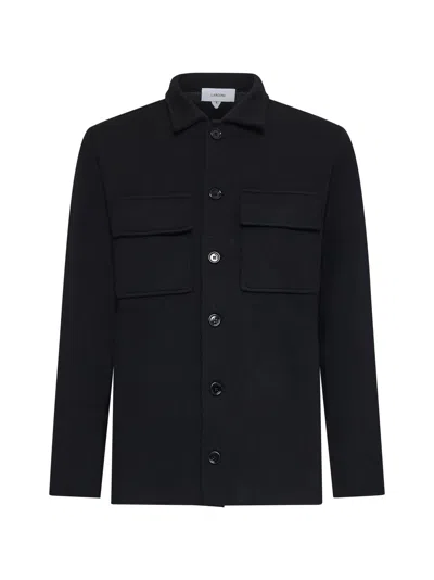 Lardini Flap-pockets Wool-blend Shirt In Black