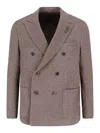 Lardini Double-breasted Blazer In Brown