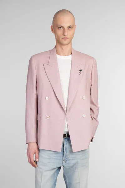 Lardini Blazer In Rose-pink Wool