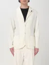Lardini Herringbone Ivory Cardigan Style Jacket In White