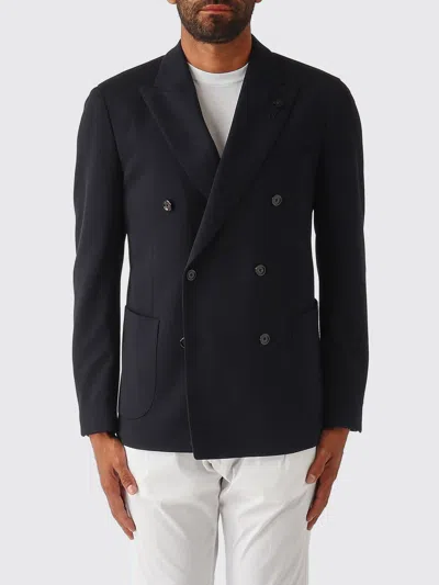 Lardini Blazer Men Color Navy In Black