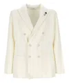 Lardini Wool Knitted Blazer In White