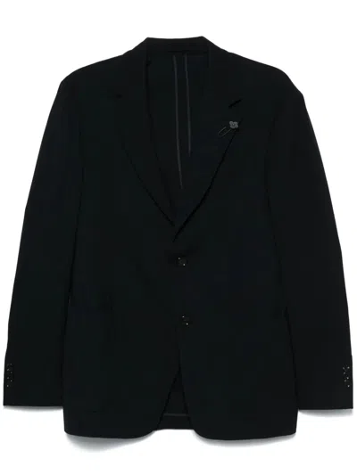 Lardini Blazer With Herringbone Pattern In Animal Print