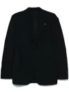 Lardini Rome Herringbone Blazer Vents In Blue