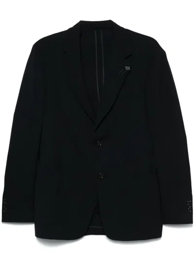 Lardini Blazer With Herringbone Pattern In Black