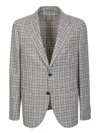 Lardini Viscose And Silk Single-breasted Blazer In Beige