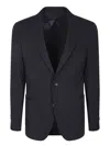 Lardini Boucle Fabric Jacket With Two-button Closure In Blue