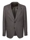Lardini Viscose And Silk Single-breasted Blazer In Brown