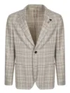 Lardini Beige And Grey Wool And Cashmere Jacket In Multi