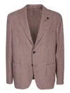 Lardini Linen And Wool Jacket In Red