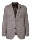 Lardini Houndstooth-pattern Wool Blazer In Gray