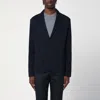Lardini Navy Single-breasted Knitted Jacket In Blue