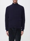 Lardini Plain Knit Jacket With Seven-button Closure In Blue
