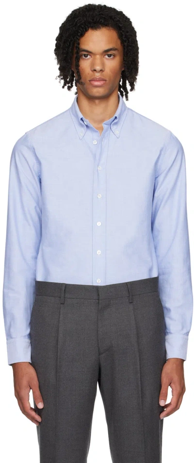 Lardini Blue Button-down Collar Shirt In 800