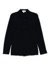 Lardini Collared Cotton Jacket With Multiple Pockets In Blue