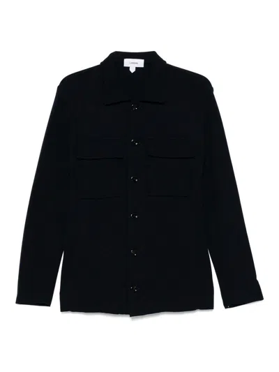 LARDINI BLUE CARDIGAN WITH POCKETS AND BOTTONS