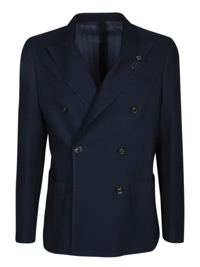 LARDINI BLUE DOUBLE-BREASTED BLAZER