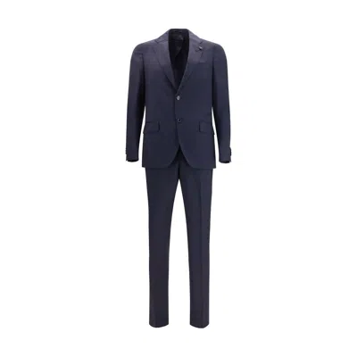 Lardini Blue Fleece Wool Two-piece Suit