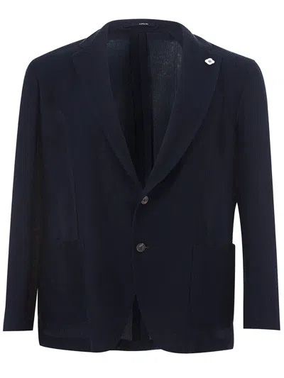 Lardini Blue Jacket Destructured Due Bottoni