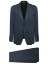 Lardini Stretch Fabric Black Suit In Blue
