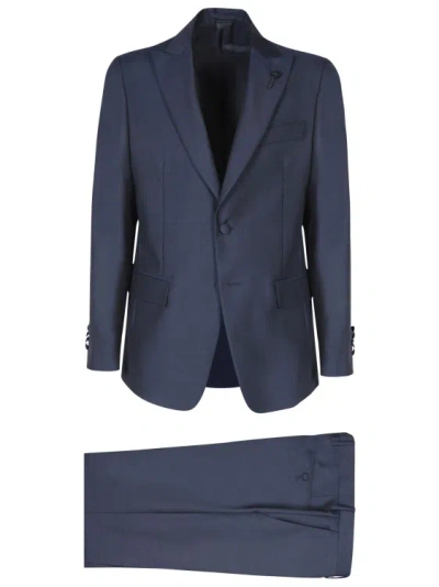 Lardini Blue Mohair Wool Suit