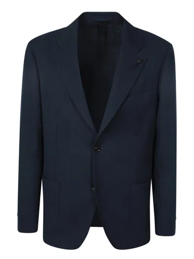 Lardini Blue Navy Wool Blazer