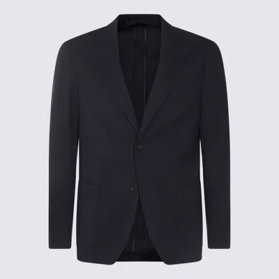 LARDINI LARDINI BLUE NAVY WOOL BLAZER