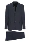 Lardini Wool Suit Notch Lapel Structured Tailoring In Black