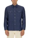 Lardini Regular Fit Shirt With Chest Pockets In Blue