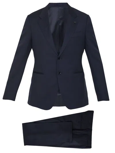 Lardini Blue Two-piece Suit In 100% Wool For Men