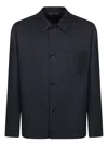 Lardini Blue Wool Overshirt In Blue