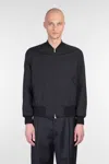 Lardini Wool And Mohair Bomber Jacket In Black