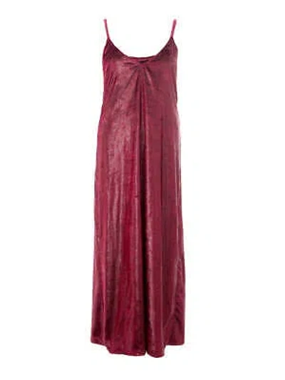 Pre-owned Lardini Bordeaux Velvet Elegance Long Dress In See Description
