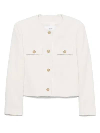 Lardini Bouclé Jacket In Neutrals