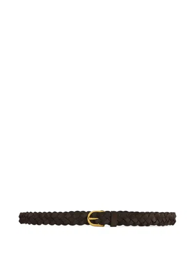 Lardini Braided Leather Belt In Brown