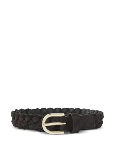 Lardini Braided Leather Belt In Brown