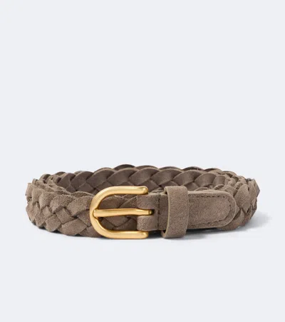 Lardini Braided Suede Belt In Brown