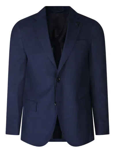 Lardini Brooch-detail Blazer In Blue